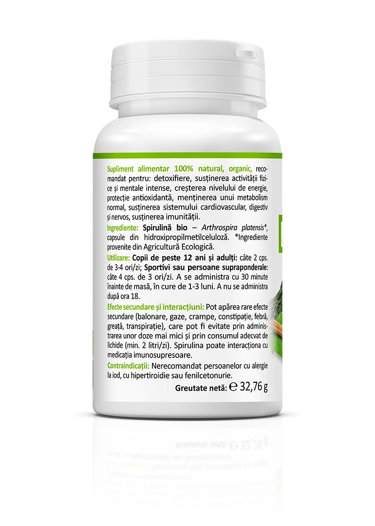 Spirulină BIO 450 mg, 60 capsule