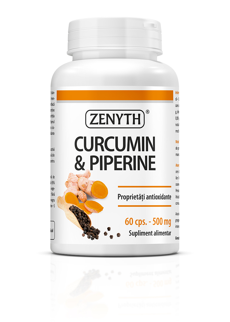Curcumin și Piperină 500 mg, 60 capsule