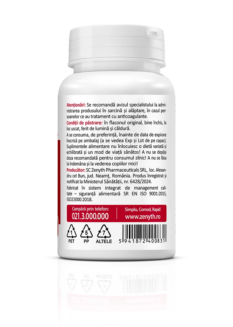 Vitamina K2 naturală, 60 capsule