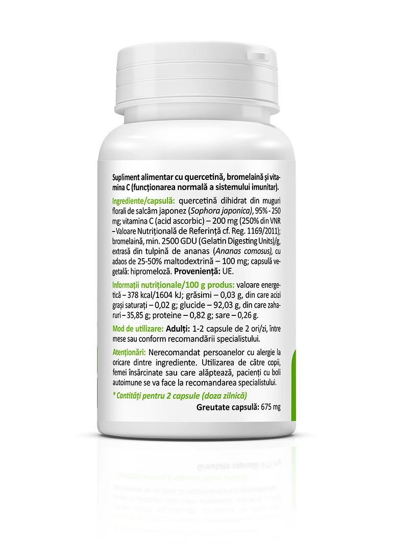 Quercetină Bromelaină Vitamina C, 30 capsule