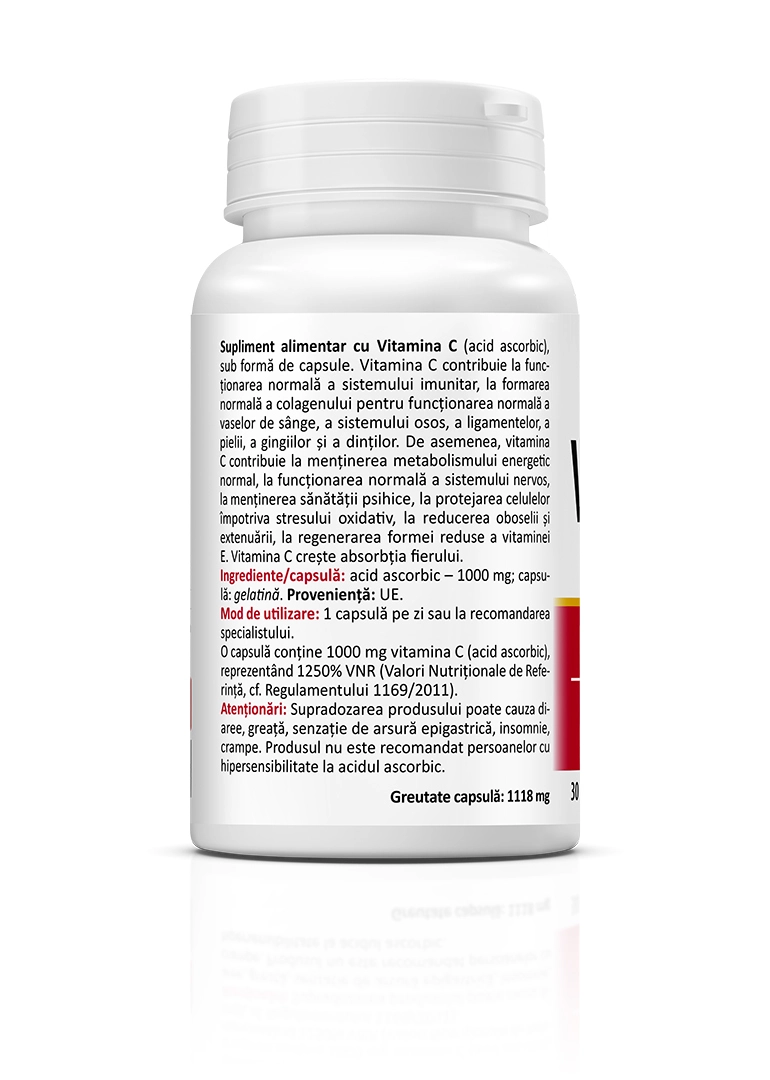 Vitamina C 1000 mg Acid ascorbic, 30 capsule