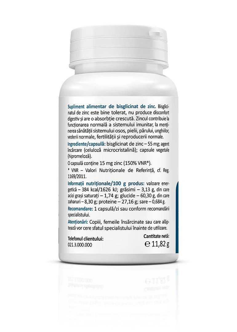 Zinc Bisglicinat, 60 capsule