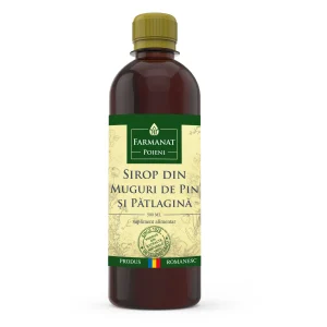 sirop-muguri-de-pin-si-patlagina-500ml Sirop natural de tuse, din muguri de pin si patlagina, 500ml