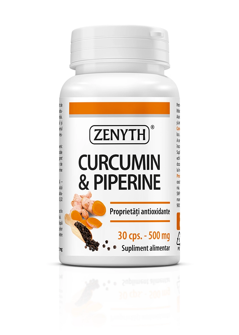 Curcumin și Piperină 500 mg, 30 capsule