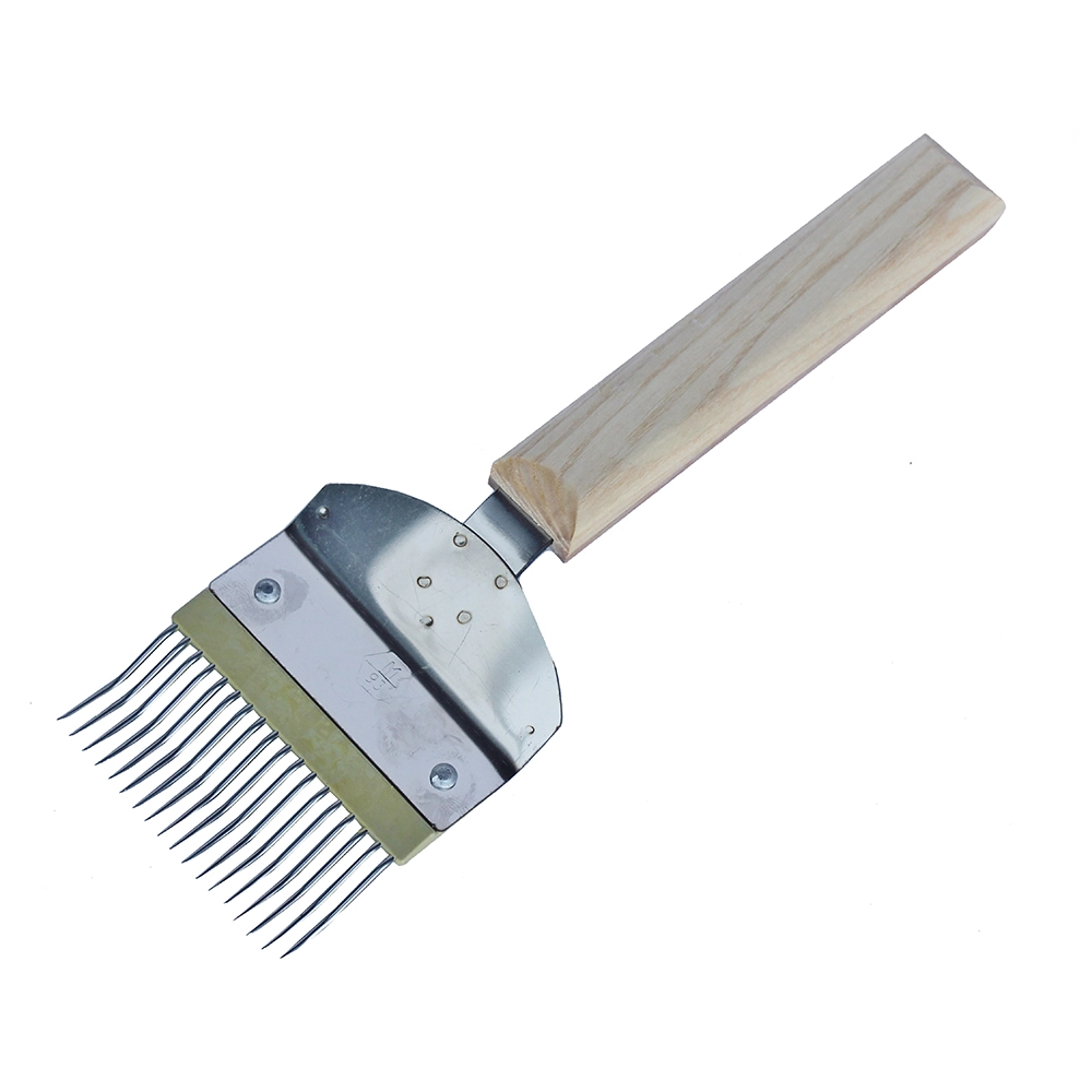 Furculita dinti indoiti inox, maner lemn