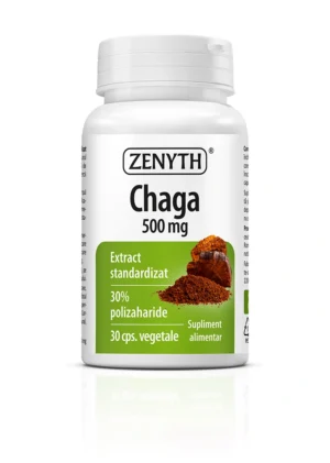 Chaga 500 mg Zenyth 30 capsule - extract din ciuperca Chaga pentru imunitate, protectie antioxidanta, detoxifiere si sustinerea organismului