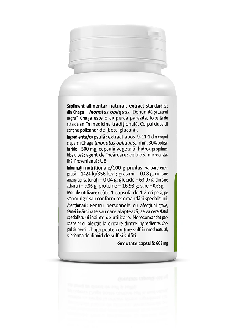 Chaga 500 mg, 30 capsule