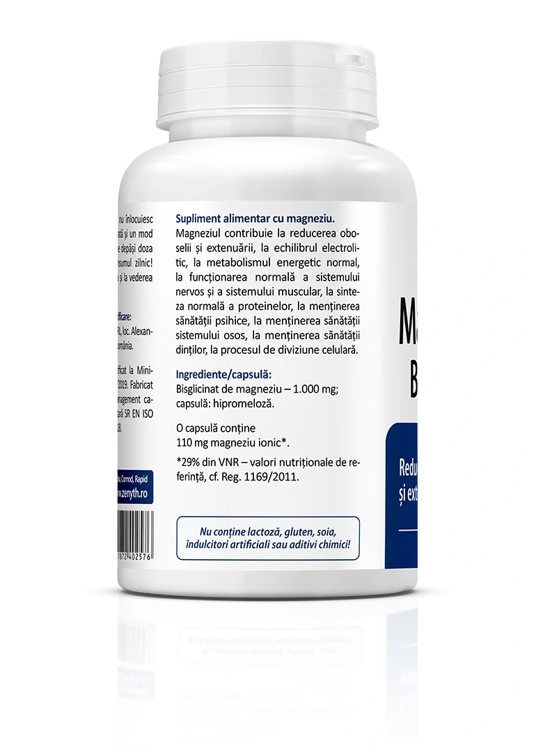 Magneziu Bisglicinat 1000 mg, 90 capsule