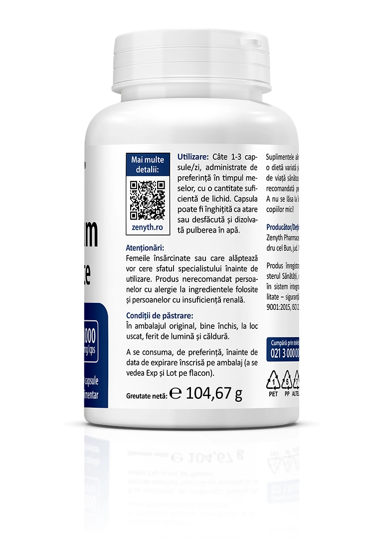 Magneziu Bisglicinat 1000 mg, 90 capsule