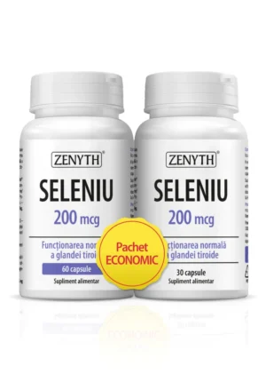 Pachet Promotional Seleniu 200 mcg Zenyth 90 capsule - seleniu organic cu absorbtie ridicata pentru tiroida, imunitate, par si unghii