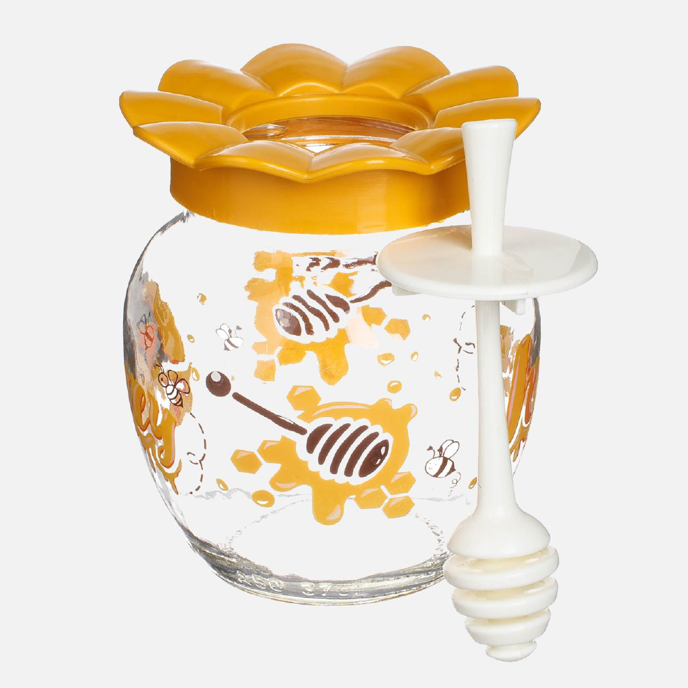 Borcan pentru miere 370 ml cu capac