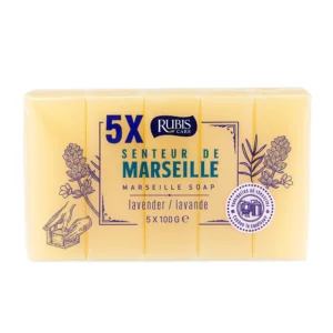 set-5-bucati-sapun-solid-cu-parfum-de-marsilia-si-lavanda-500g~26145 Săpun Rubis Senteur de Marseille Lavande