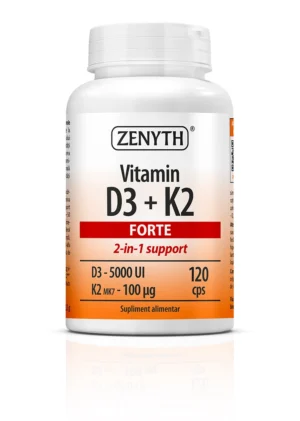 Vitamina D3 5000 UI + K2 Forte, 120 capsule