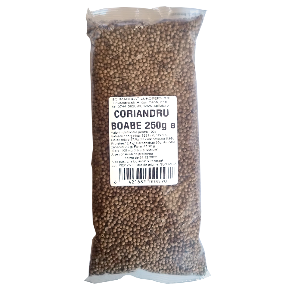 Coriandru boabe 250 g - condiment aromat