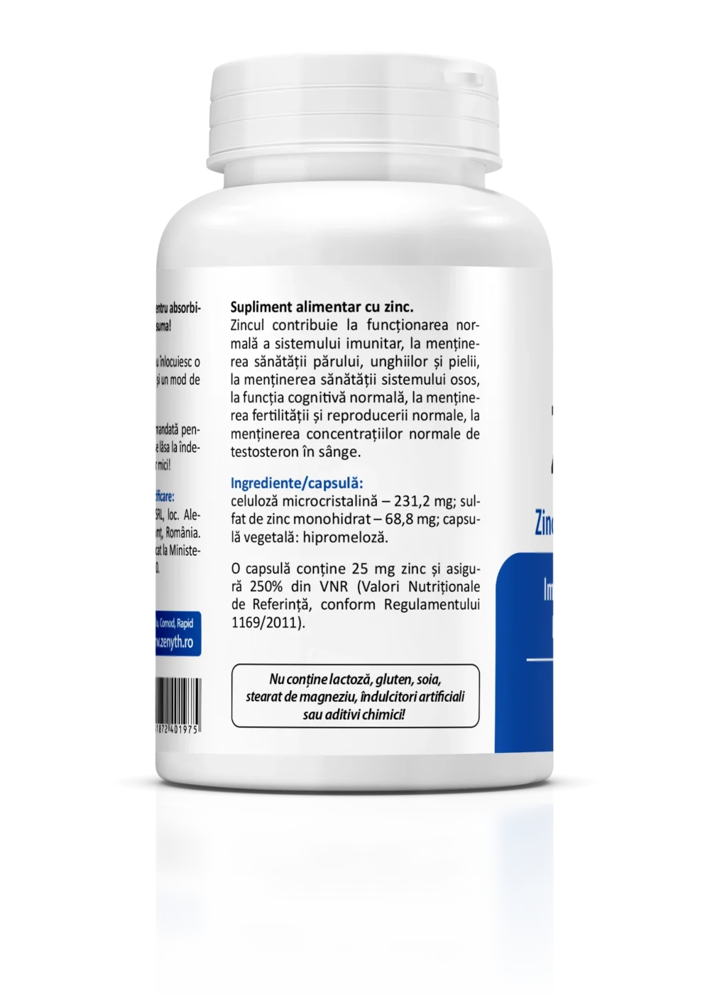 Zinc 25 mg, 90 capsule - Zenith