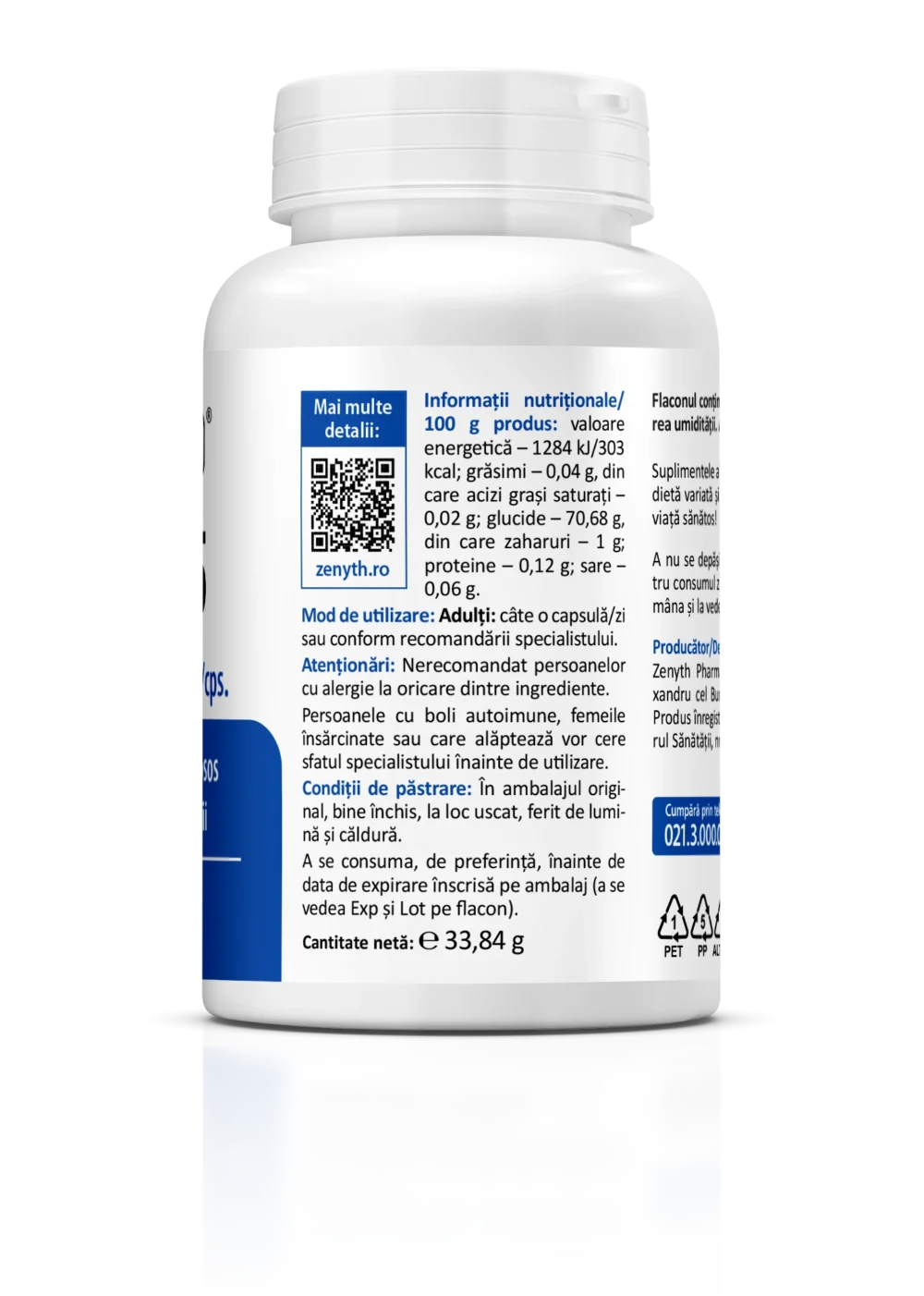 Zinc 25 mg, 90 capsule - Zenith
